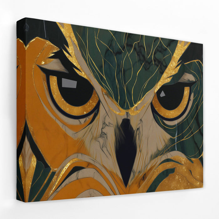 Owls Golden Vigil - Luxury Wall Art