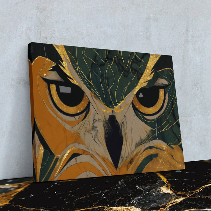 Owls Golden Vigil - Luxury Wall Art