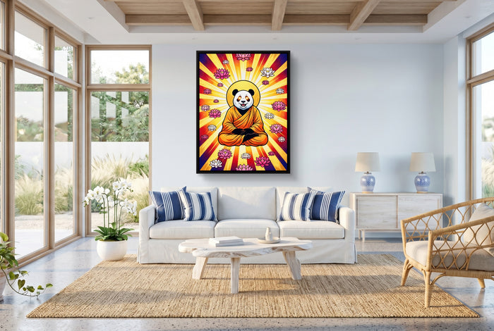 Panda Enlightened Radiance — panda enlightened radiance living room with windows 1port framed black