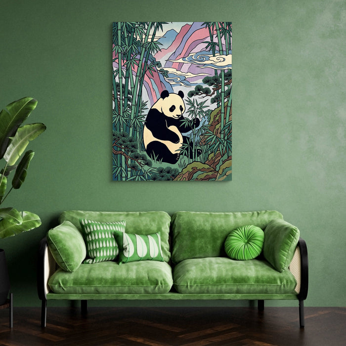 Panda Feast — panda feast sq green couch 1port flush print