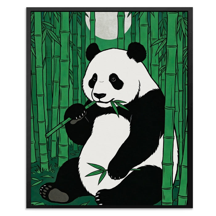 Panda Green Bamboo canvas wall art