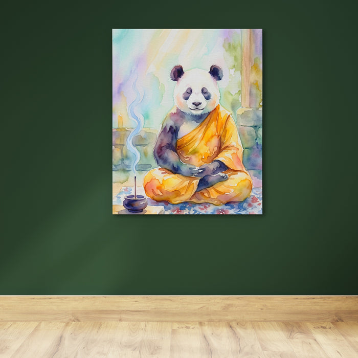 Panda Medidative Thought canvas wall art, room view