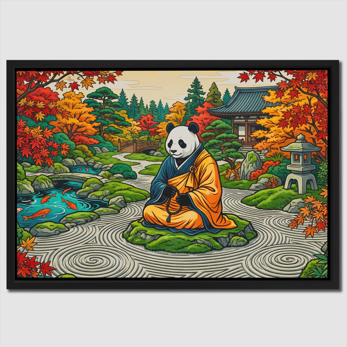 Panda Meditation Garden canvas wall art