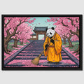 Panda Monk Sweeping canvas wall art