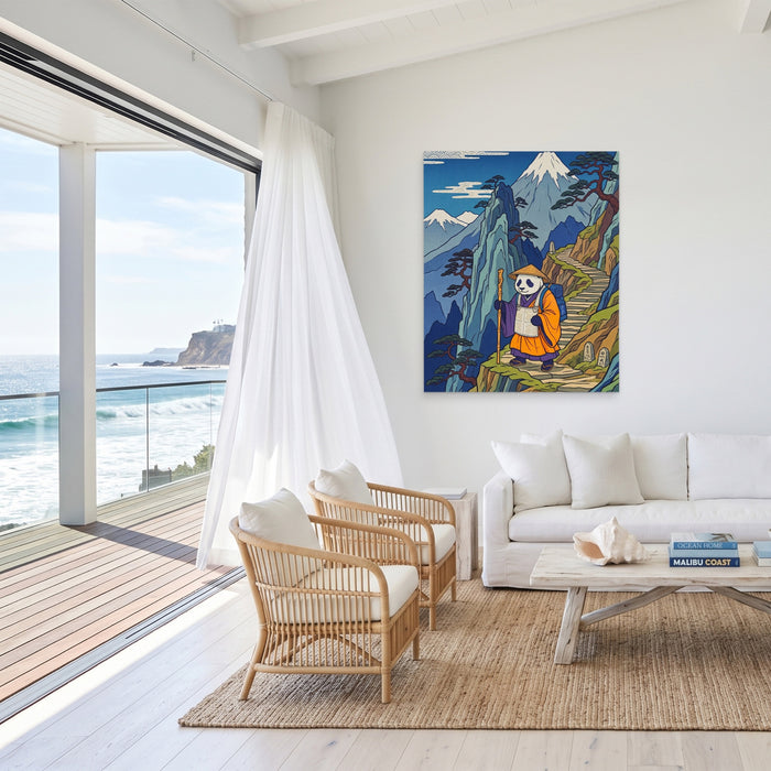 Panda Mountain Pilgrimage canvas wall art, room view