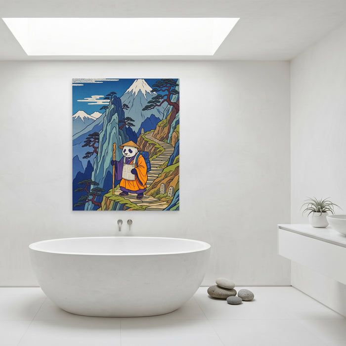 Panda Mountain Pilgrimage canvas wall art, room view