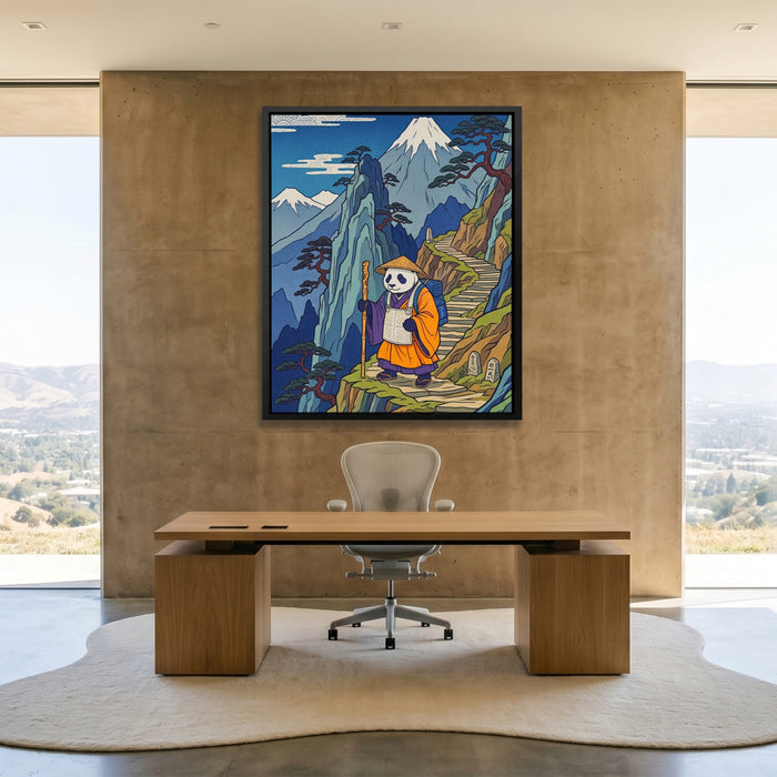 Panda Mountain Pilgrimage canvas wall art, room view