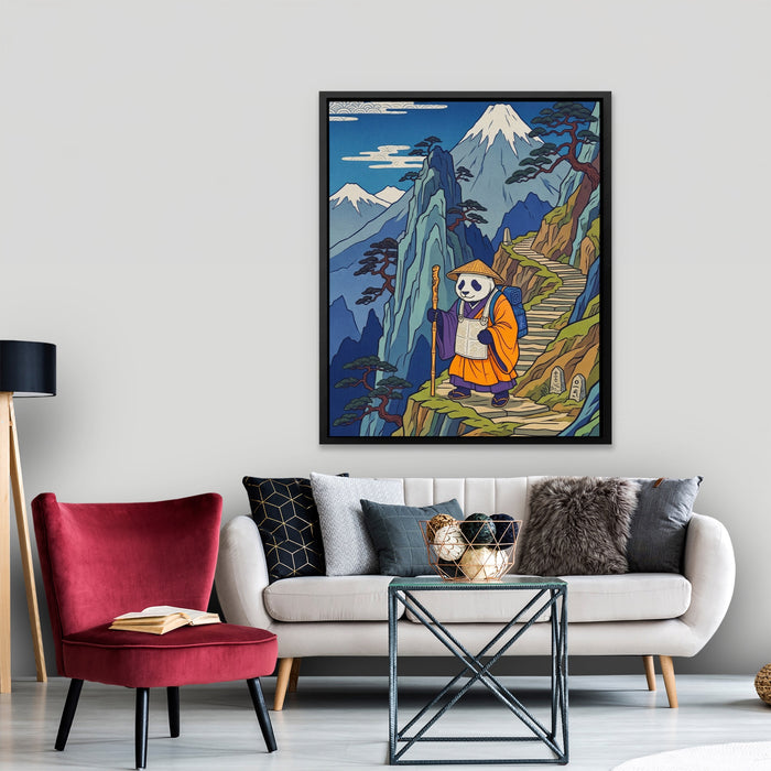 Panda Mountain Pilgrimage canvas wall art, room view
