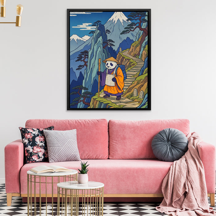Panda Mountain Pilgrimage canvas wall art, room view