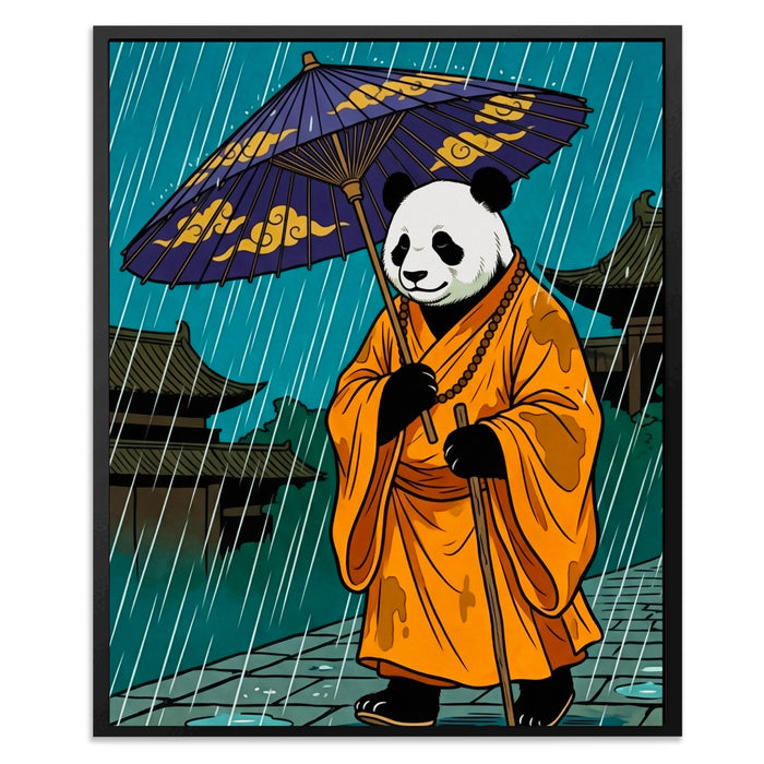 Panda Rainy Monk canvas wall art