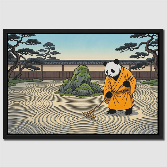 Panda Zen Rake canvas wall art