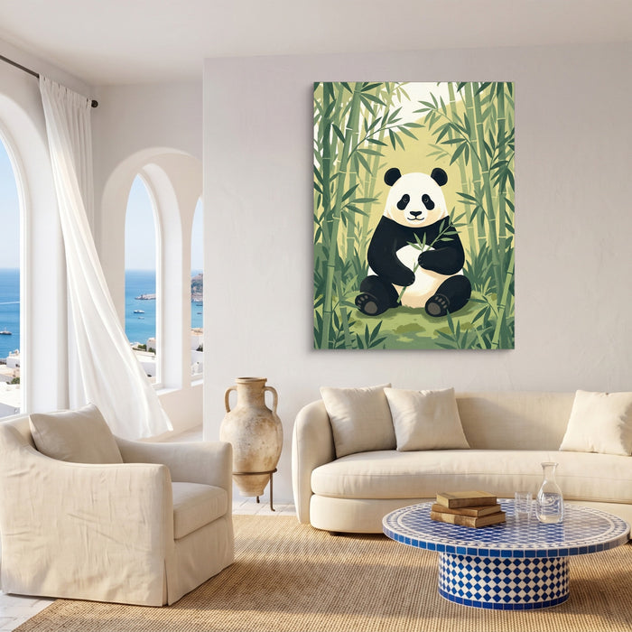 Panda's Forest Green Retreat — panda's forest green retreat sq coast living room 1port flush print