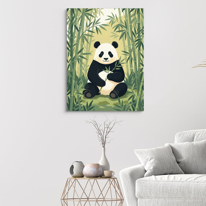 Panda's Forest Green Retreat — panda's forest green retreat sq white walls 1port flush print