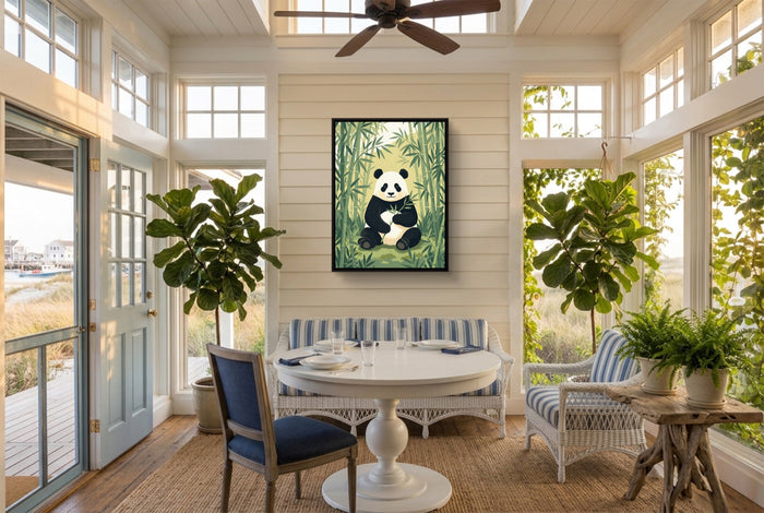 Panda's Forest Green Retreat — panda's forest green retreat sunroom with furniture 1port framed black
