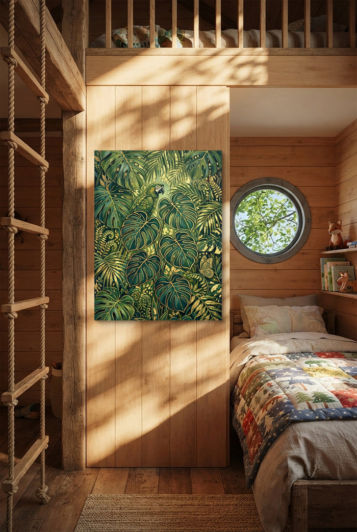 Parrot Golden Jungle — parrot golden jungle p bedroom with loft area 1port flush print