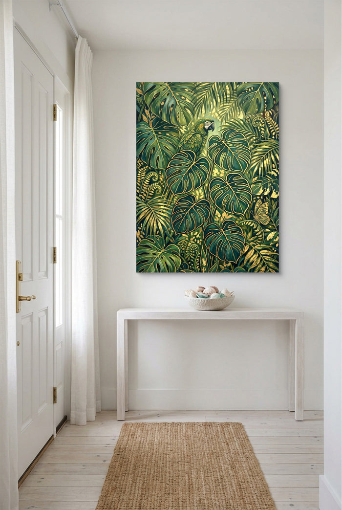 Parrot Golden Jungle — parrot golden jungle p small room with table 1port flush print