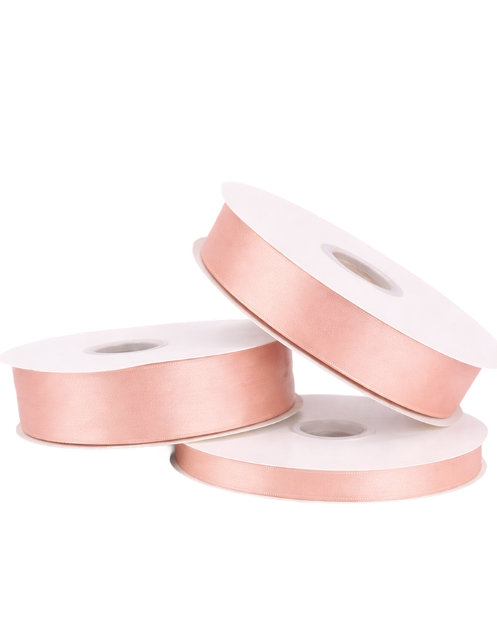 Peach Double Faced Satin Ribbon - 100 Yards 0.5"