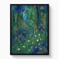 Peacock Emerald Garden — peacock emerald garden white studio framed black