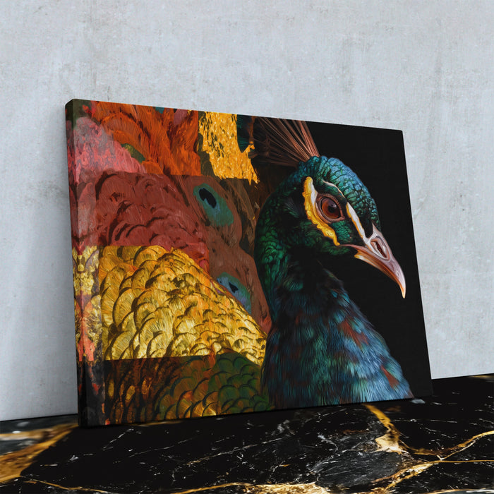 Peacock Forest Geometric — Peacock Forest Geometric Against Wall4x5 Reflect 8