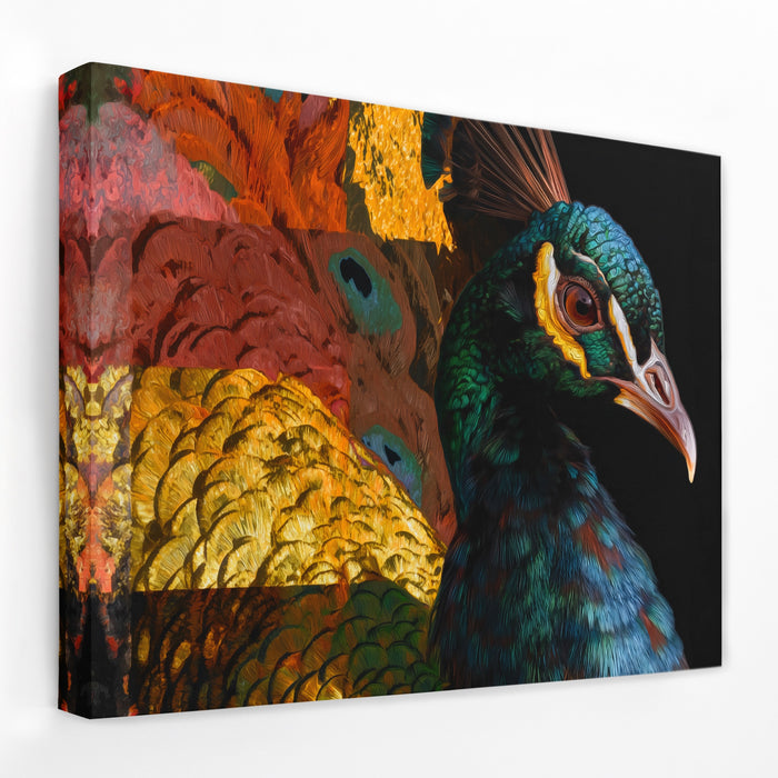 Peacock Forest Geometric — Peacock Forest Geometric Landscape   Side View   Mirror Wrap 160