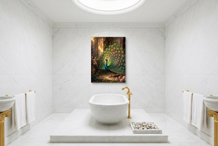 Peacock Rose Terrace — peacock rose terrace luxury bathroom interior 2 1port flush print