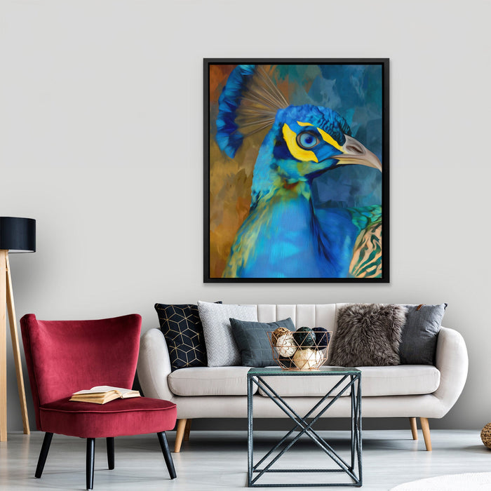 Peacock Sapphire Crown - Luxury Wall Art