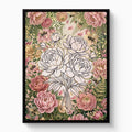 Peonies Golden Gathering — peonies golden gathering white studio framed black