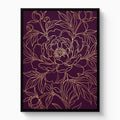 Peony Bloom Gold - Luxury Wall Art