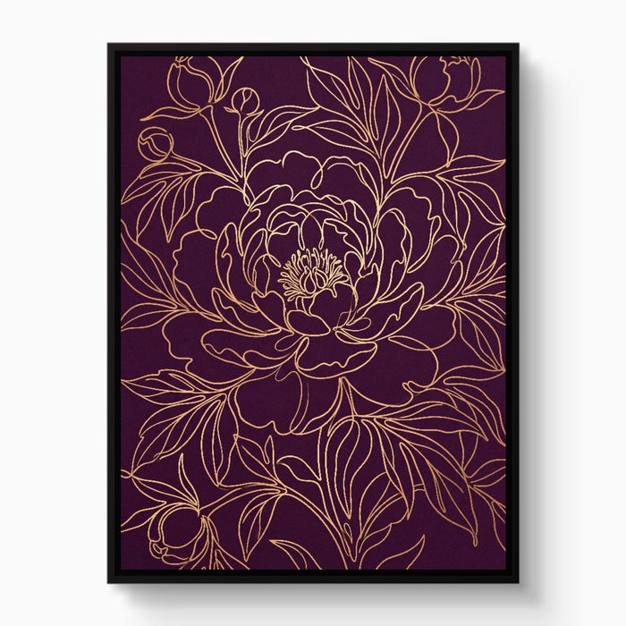 Peony Bloom Gold - Luxury Wall Art