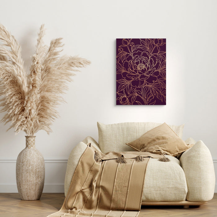 Peony Bloom Gold - Luxury Wall Art