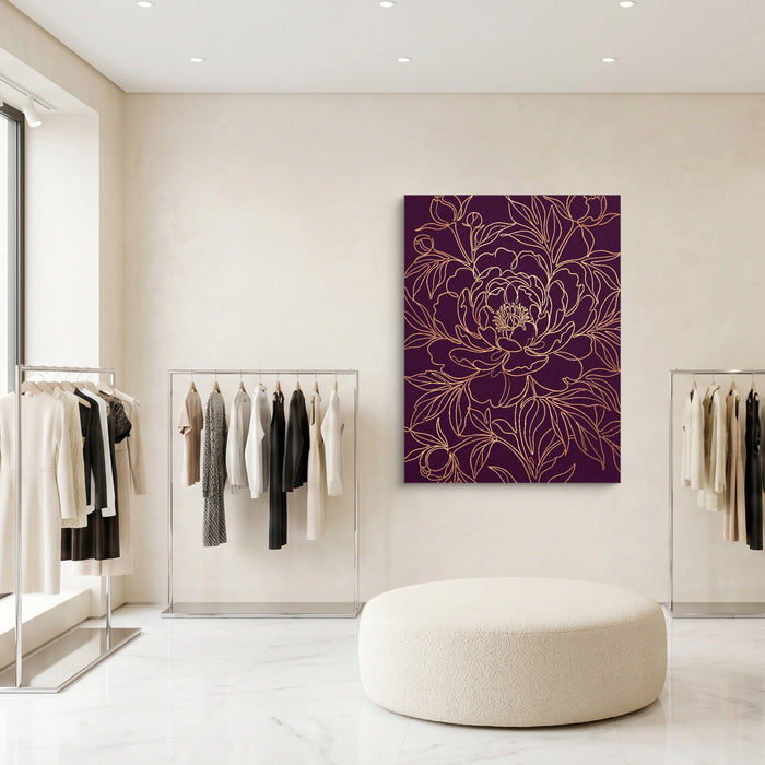 Peony Bloom Gold - Luxury Wall Art