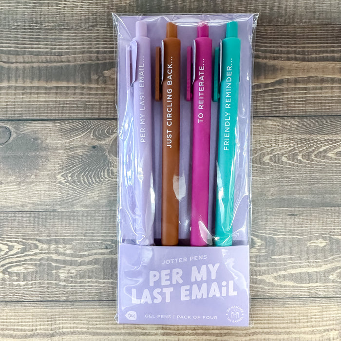 Per My Last Email Jotter Pens Set of 4 - Lyla's: Clothing & Gifts - Online and Rockwall Texas Boutique