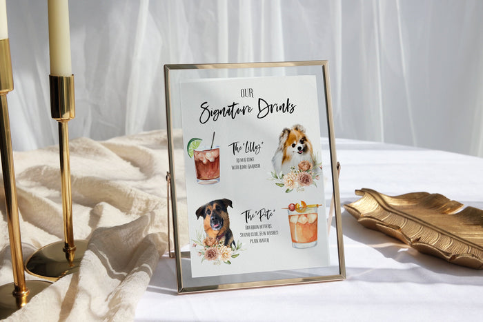 Pet Signature Drink Sign For Your Wedding