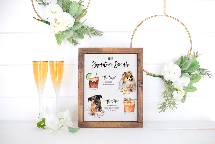 Pet Signature Drink Sign For Your Wedding