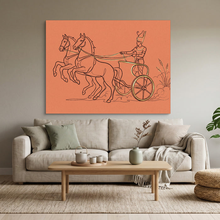 Pharaoh Chariot Gallop — pharaoh chariot gallop sq calm vibes 1land flush print