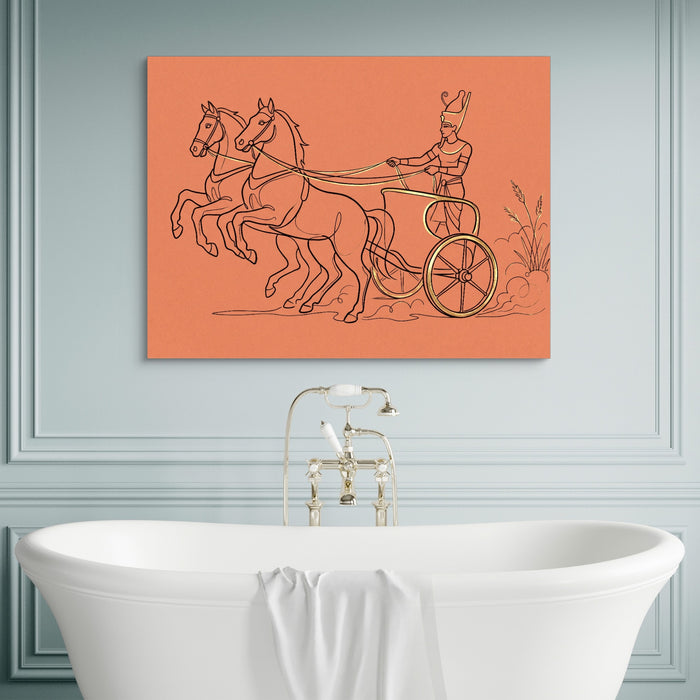 Pharaoh Chariot Gallop — pharaoh chariot gallop sq luxury bathroom wall 1land flush print