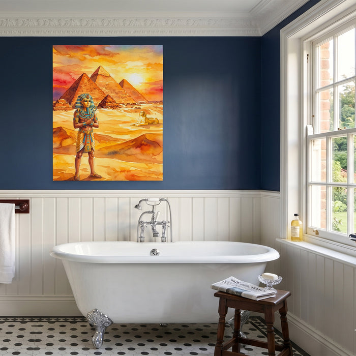 Pharaoh Golden Sunset canvas wall art, room view