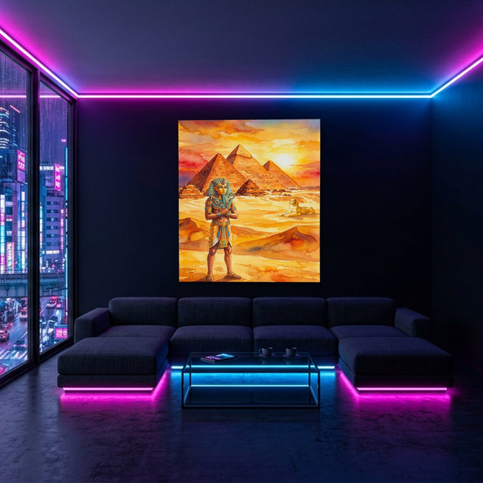 Pharaoh Golden Sunset canvas wall art, room view