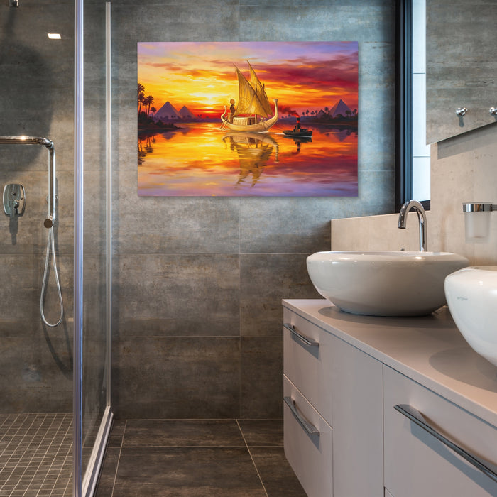 Pharaoh's Golden Voyage canvas wall art, room view
