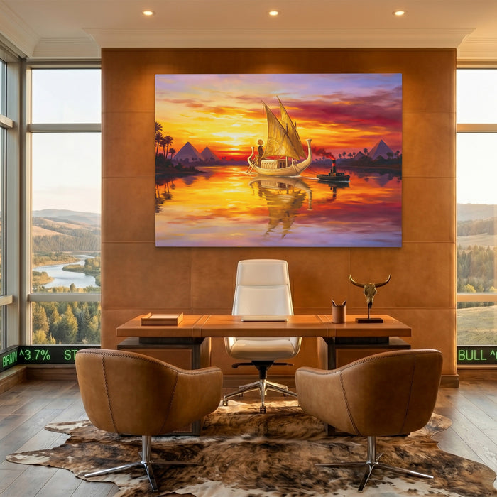 Pharaoh's Golden Voyage canvas wall art, room view