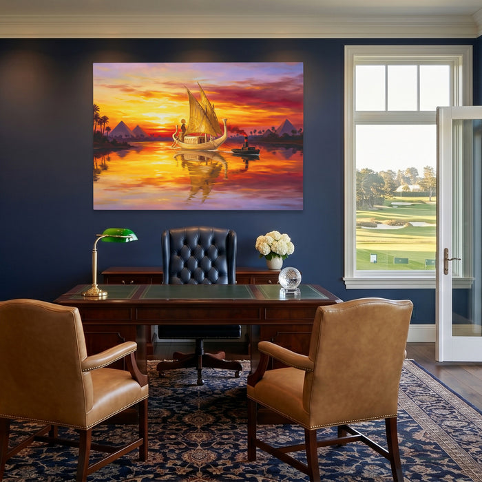 Pharaoh's Golden Voyage canvas wall art, room view