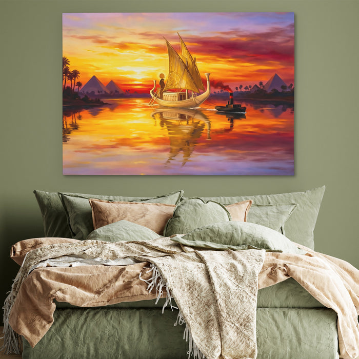 Pharaoh's Golden Voyage canvas wall art, room view