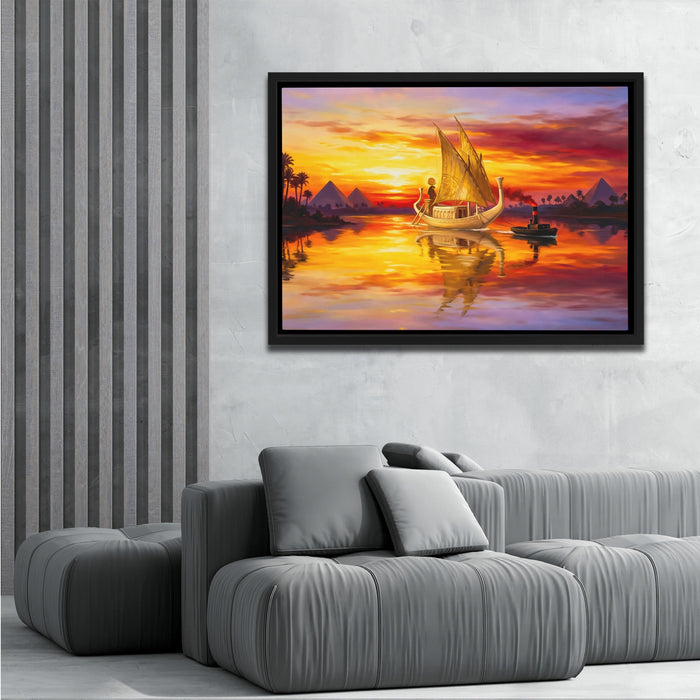 Pharaoh's Golden Voyage canvas wall art, room view