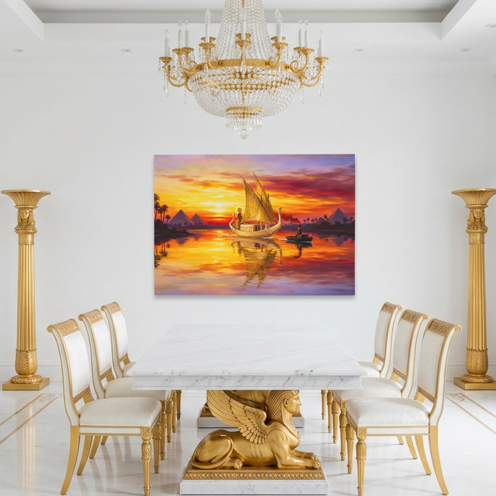 Pharaoh's Golden Voyage canvas wall art, room view