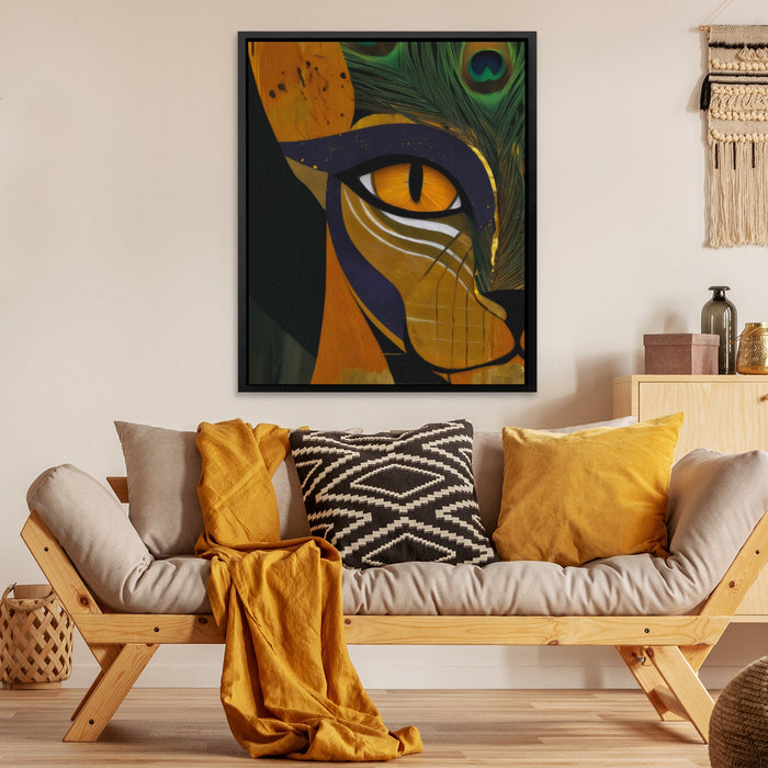 Pharaoh's Peacock Crown - Luxury Wall Art