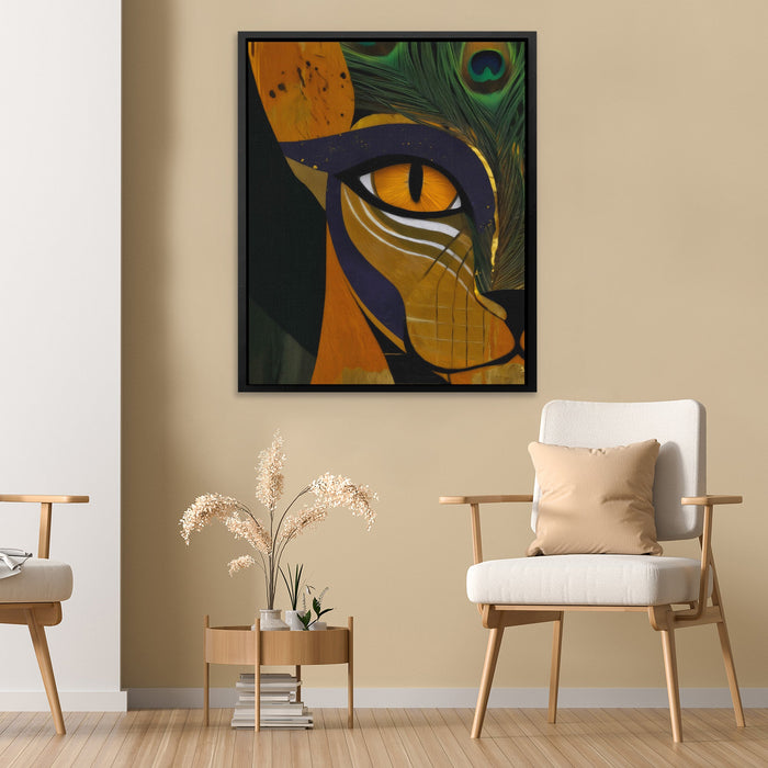 Pharaoh's Peacock Crown - Luxury Wall Art