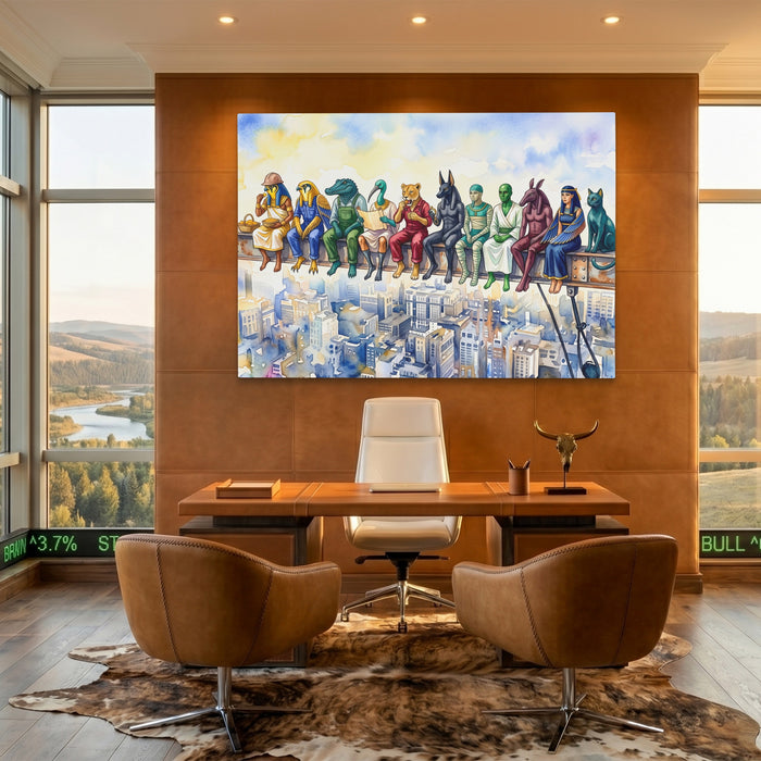Pharaohs' Skyline Break canvas wall art, room view