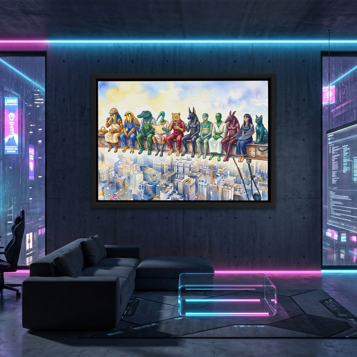 Pharaohs' Skyline Break canvas wall art, room view