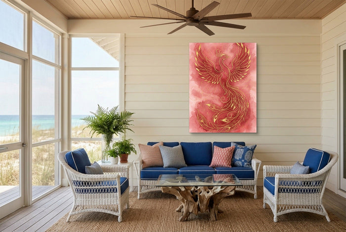 Phoenix Ascendant Burst - Luxury Wall Art