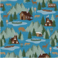 Pillowcase - Moose Creek Lodge At the Cabin Blue Cotton